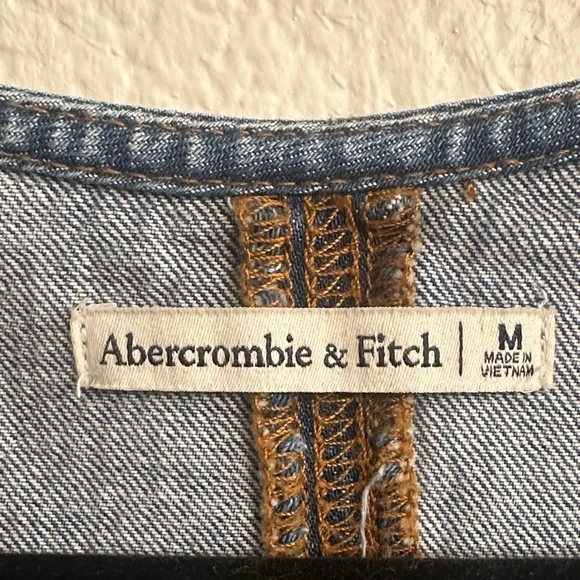 Abercrombie & Fitch Blue Denim Button Vest - Picture 3 of 3